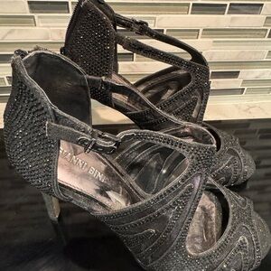 Gianni Bini Black Beaded Women's Heels, 9.5